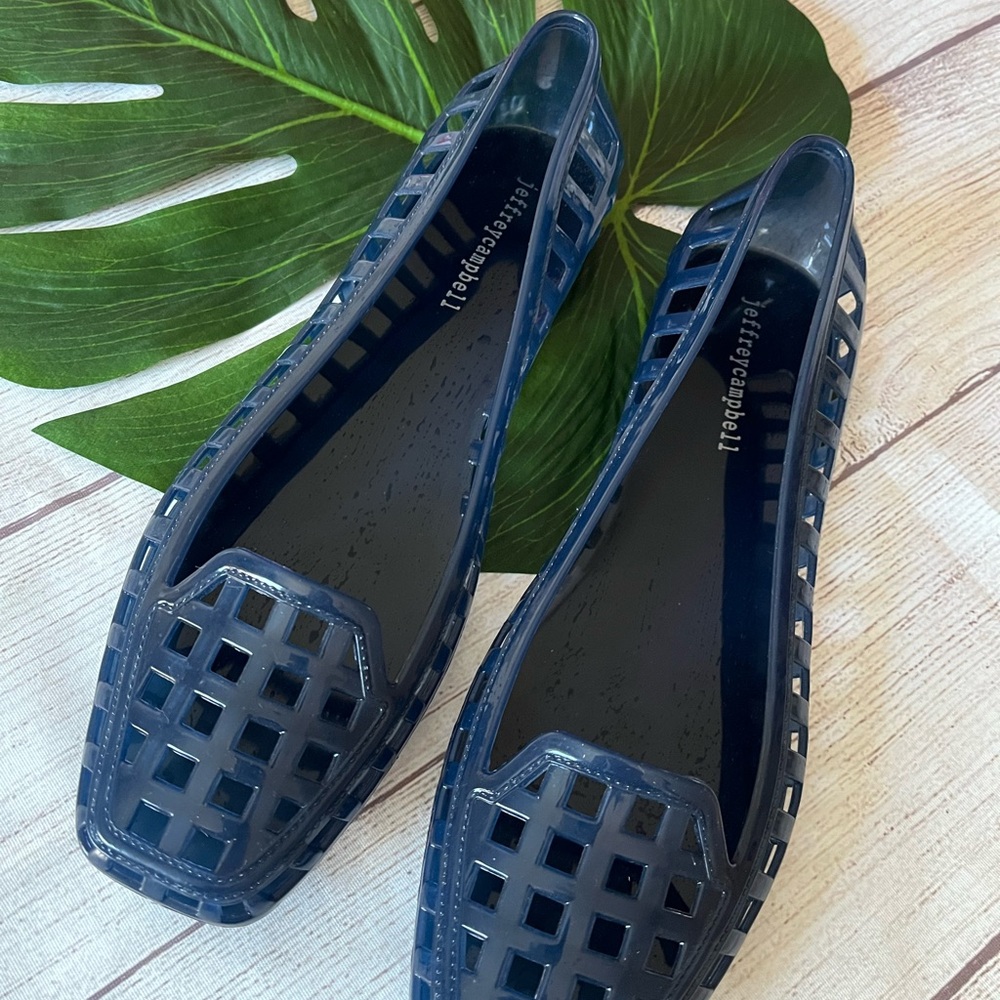 Jeffrey Campbell blue Sunni jelly flats sz 40 (9.5-10)